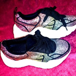 Gianni Bini Troye Rainbow & Rhinestone Sneakers 7.5